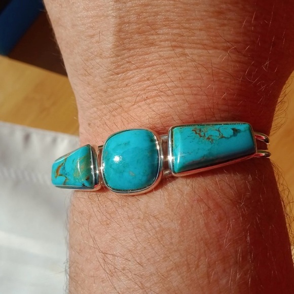 Jay King DTR mine Turquoise cuff bracelet 925 sterling silver - Picture 3 of 6